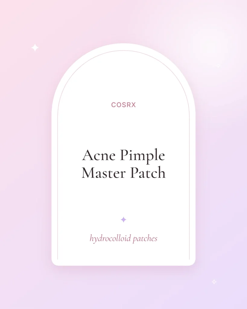 COSRX Acne Pimple Master Patch, hydrocolloid patches (illustrated placeholder)