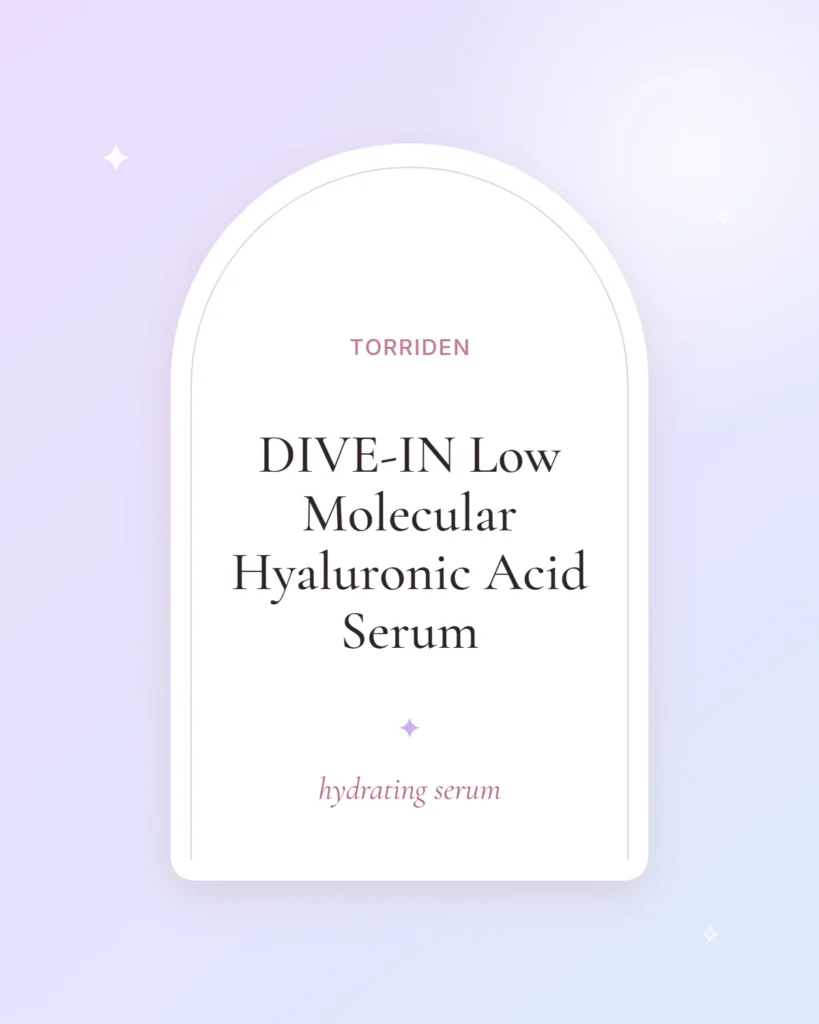 Torriden DIVE-IN Low Molecular Hyaluronic Acid Serum, hydrating serum (illustrated placeholder)